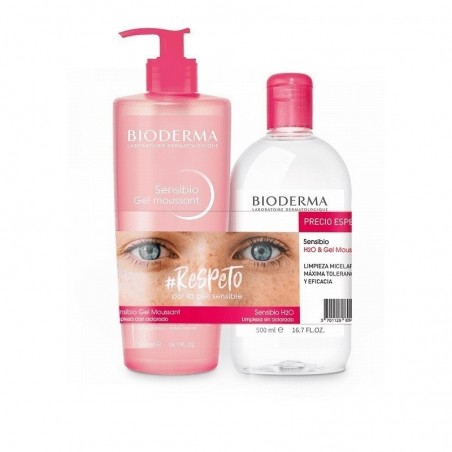 Bioderma Sensible H20 Desmaquillante Pieles Sensibles 500ml + Sensibio Gel Limpiador 500ml