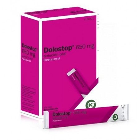 DOLOSTOP 650 MG SOLUCION ORAL, 10 sobres
