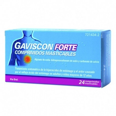 GAVISCON FORTE COMPRIMIDOS MASTICABLES,24 comprimidos