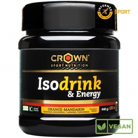 Crown Sport Isodrink and Energy Bebida Isotónica Sabor Naranja Mandarina 640g