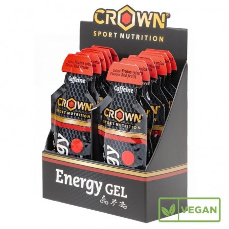 Crown Sport Gel Energético Frutos Rojos con Cafeína 12uds x 40g