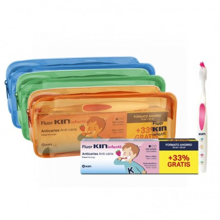 Fluorkin Infantil Pasta Dentífrica 75 + 25 ml + Cepillo + Neceser