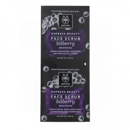 Apivita Express Beauty Mascarilla Facial Arándano Exfoliante 2 x 8ml