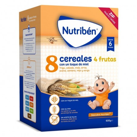 Nutribén 8 Cereales Con Un Toque De Miel 4 Frutas 600 gr